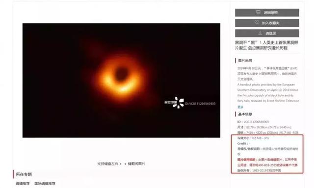 全世界都可以免费使用的黑洞照片，为何成为了视觉中国的“香饽饽”