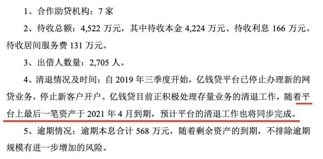 深南股份回函深交所称亿钱贷拟明年4月完成清退